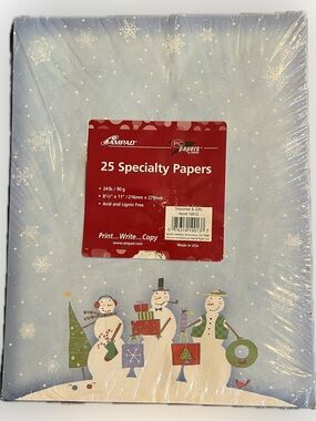 💥 New Vintage Snowman Letterhead Specialty Papers Winter Craft 25 Pack